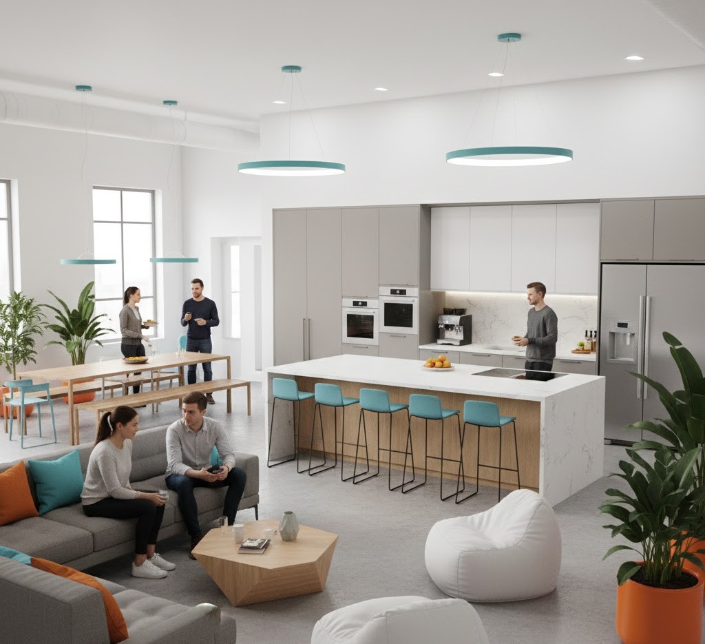 Startup office kitchen area