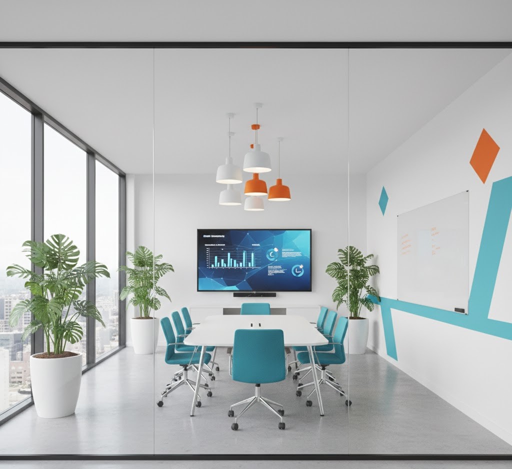 Tech office meeting room design